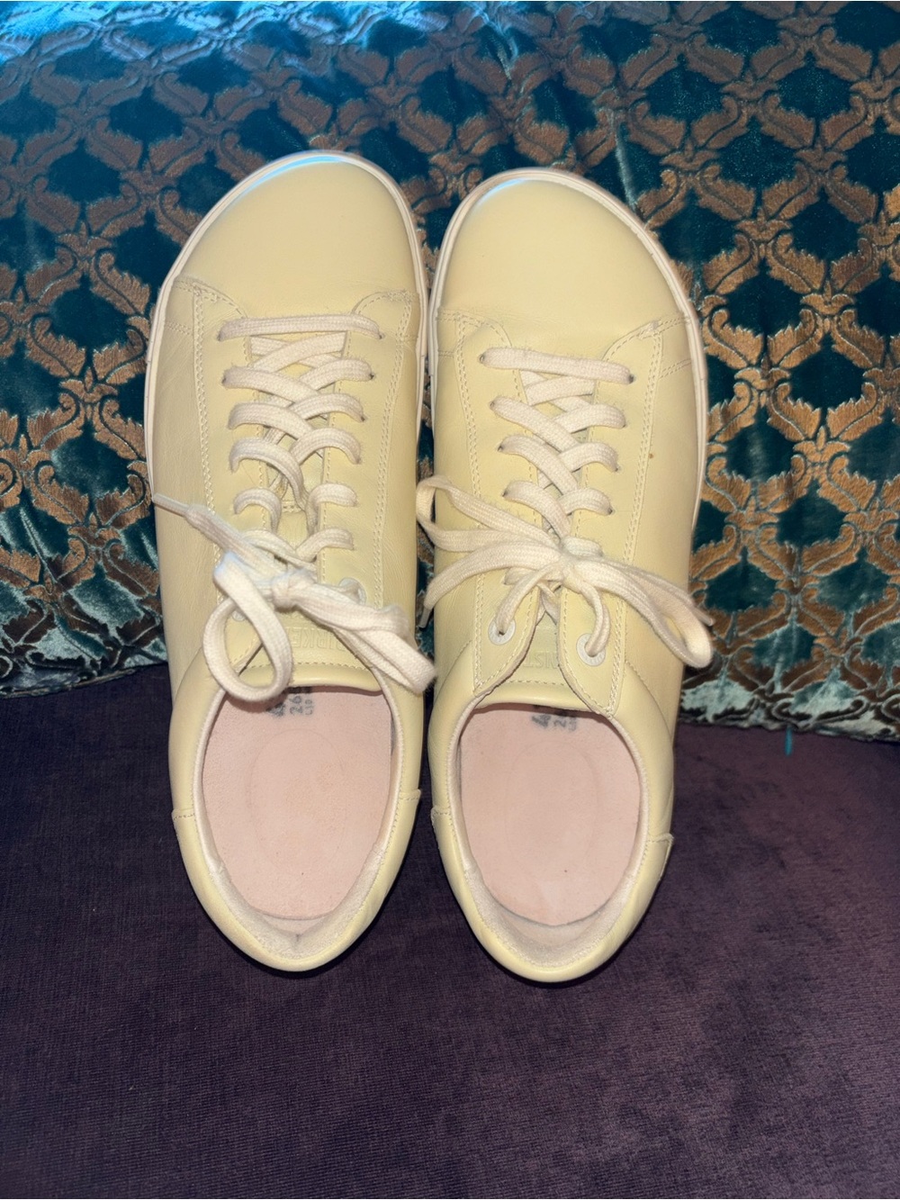 Birkenstock Women's Lace-Up Sneakers in Pale Yellow
